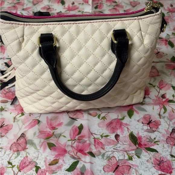 Betsey Johnson Pink Quilted Satchel with Tassel - Picture 2 of 10